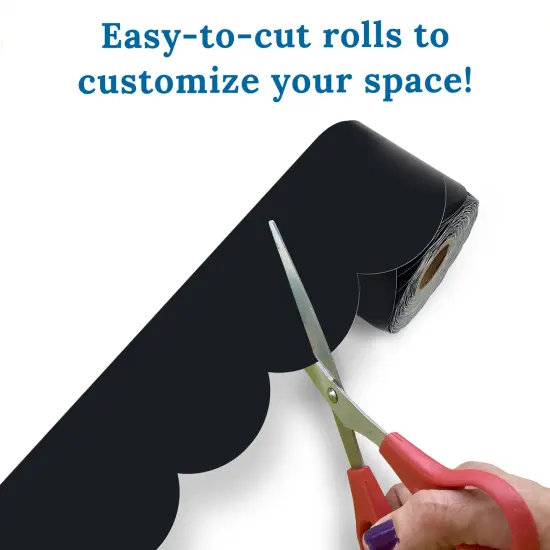 Carson Dellosa 260Ft Gray, Black and White Bulletin Board Borders, 4 Rolls of Scalloped Bulletin Board Border for Bulletin Board, White Board, Office D&eacute;cor, Classroom D&eacute;cor, Black and White D&eacute;cor {3}