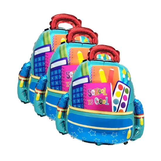 LA Balloons&reg; 24 Inch School Is Cool Backpack Blue Balloon {5}