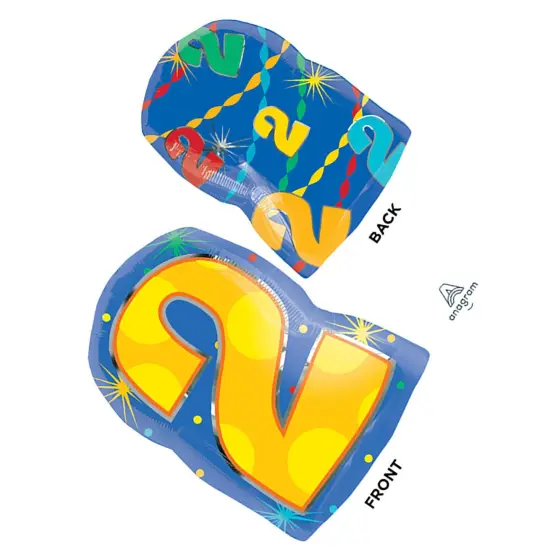Number 2 Confetti Dots 20 Inch Foil Mylar Balloon {4}