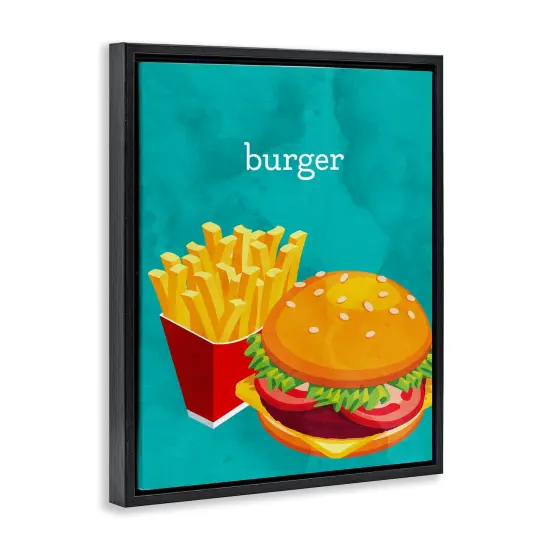 Stupell Industries Satisfying Burger & Fries Floating Frame Design by Kim Allen {3}