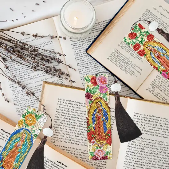 PCS Guadalupe Diamond Painting Bookmarks Kit for Adults {5}