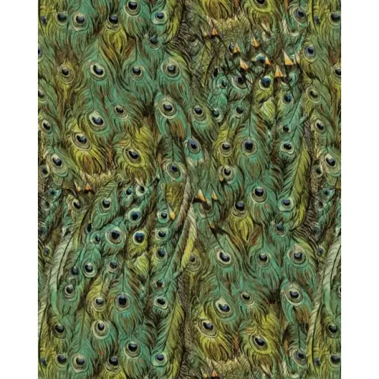 Peacock Feathers Cotton Fabric | By the Yard | Sewing and Crafting | 44 inches wide {1}