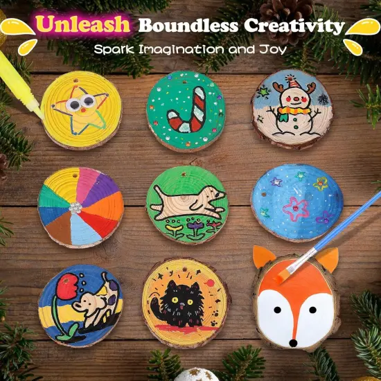 Kids Wood Painting Kit Glow in The Dark - Arts and Crafts for Kids {3}