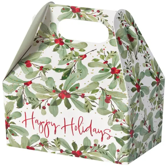 Pack/6: Holiday Berries Gable Box - 4 x 2-1/2 x 2-1/2" {1}
