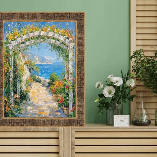 Farmhouse Rustic Wood Black Gold Picture Frame 32x24 frame {6}