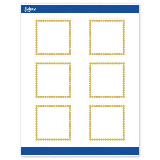 Avery Printable Square Labels, Gold Beads, 3" x 3", Matte White Square Labels, Permanent, Laser/Inkjet, 60ct, Great for Product Labels {1}