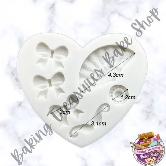 Fans, Bow, Bowtie & Beard Silicone Mold {2}