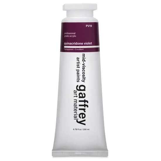 Gaffrey Art Material Standard Body Acrylic Paint - Quinacridone Violet, 200 ml tube {1}