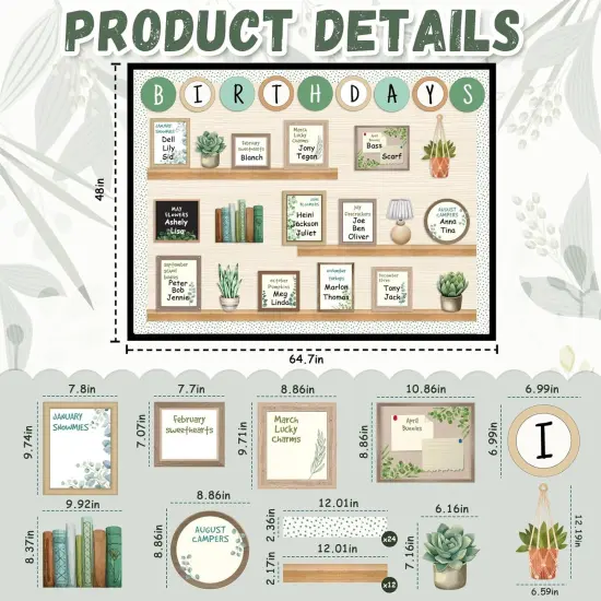 Eucalyptus Birthday Bulletin Board Set for Classroom {4}