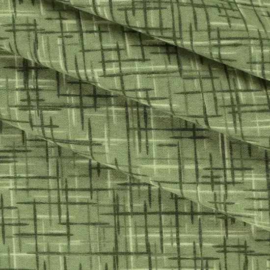 Mook Fabrics Linen Look Flannel Fabric [108 in. Wide] - By The Yard Hedge Green {2}