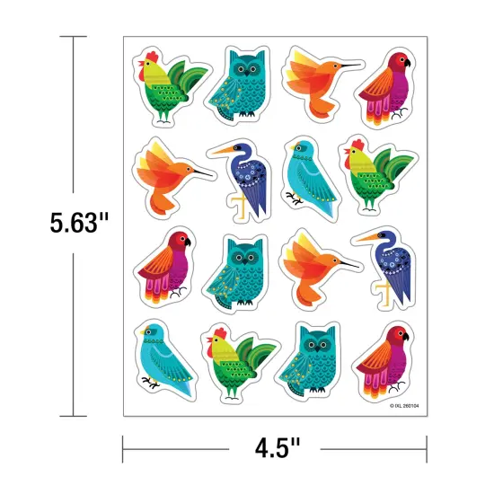 IXL Takeoff 96 Feathered Friends Stickers, 6 Sheets of Colorful Birds for Classroom Prizes,Reward Chart, Kid Crafts, Scrapbooking, Teacher Planner, and School Supplies {3}