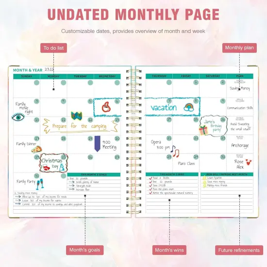 Spiral Bound Teacher Planner - 8.5 x 11 (Rose) {4}