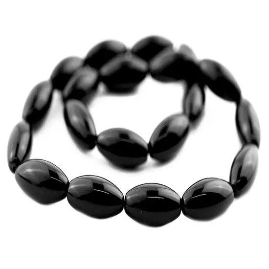 The Bead Chest Oval Onyx Beads (20x10mm) {3}
