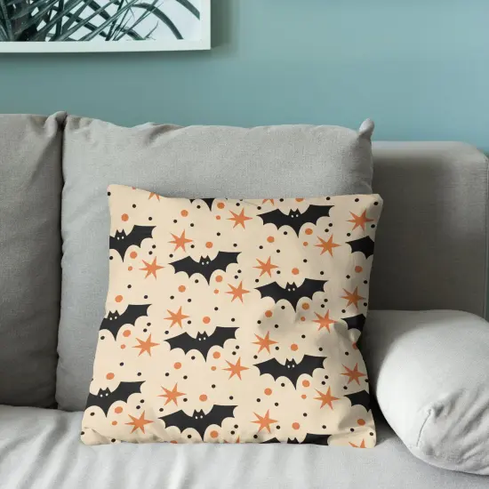 Halloween 18 Inch Throw Pillow Flying Bats {4}