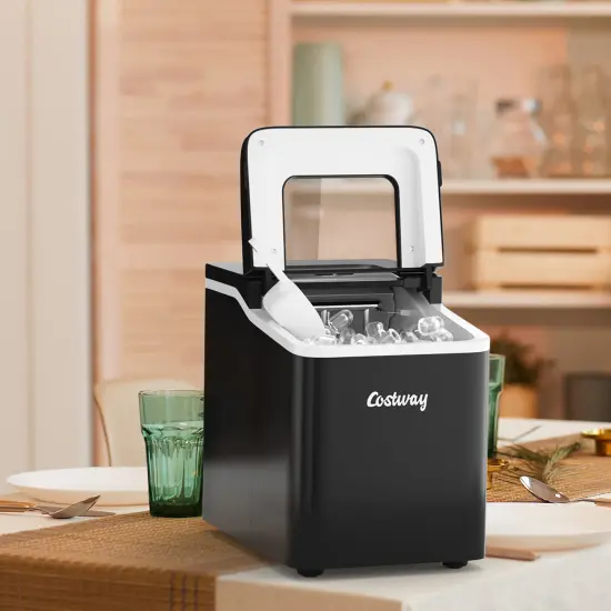 Costway Portable Ice Maker Machine Countertop 26Lbs/24H Self-cleaning w/ Scoop {3}