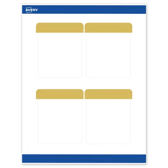 Avery Printable Rectangle Labels, Gold-Dipped Edge, 4" x 3-1/3", Matte White Rectangle Labels, Permanent, Laser/Inkjet, 40ct, Great for Product Labels {1}