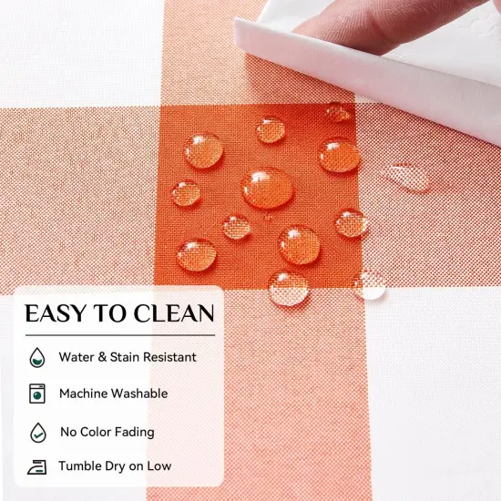 Halloween Gingham Checkered Square Tablecloth - Waterproof Buffalo Plaid Table Cloth Stain Resistant Washable Table Cover for Picnic/Camping/Outdoor - Orange and White, 54 x 54 Inch {4}