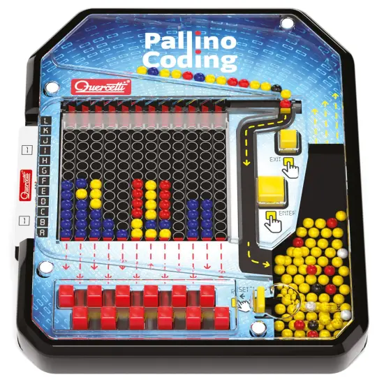 Quercetti: Pallino Coding - Create-Your-Own Mosaic w/ Colored Balls, STEM Game Activity Toy, Design Cards, Learn Programming Basics-Patterns, Kids 6+ {6}