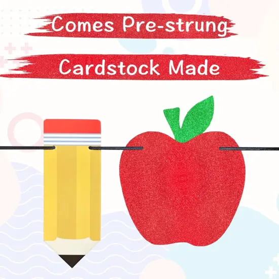 2 Pieces Pencil Apple Banner for Back to School Decorations {2}