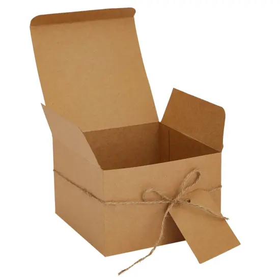 Brown Gift Boxes with Lids, Bulk for Wedding Favors, Birthday Party (6x6 In, 25 Pack) {5}