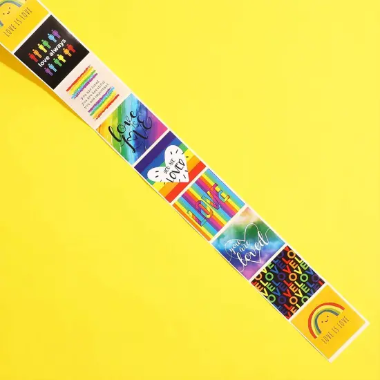 Love is Love Rainbow Pride Sticker Decals (1 Pack, 500 Stickers) Multicolor {3}