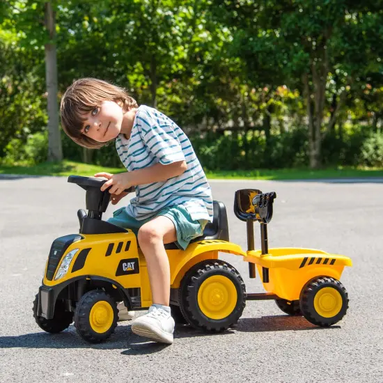 Costway Kids Ride on Tractor Licensed Caterpillar Foot to Floor Sliding Car with Shovel {4}