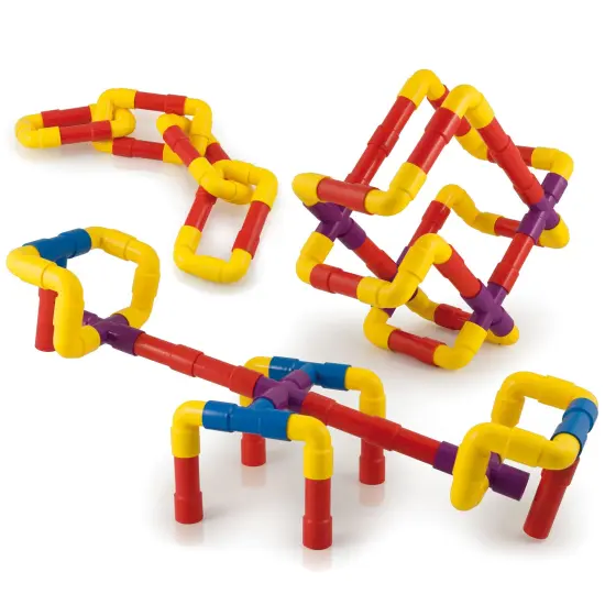 Quercetti: Tubation - 40pc Interlocking Pipeline Maze Building Set, Open Ended Construction Toy, Colorful Tube Block Assembly, STEM Play, Kids 3+ {5}