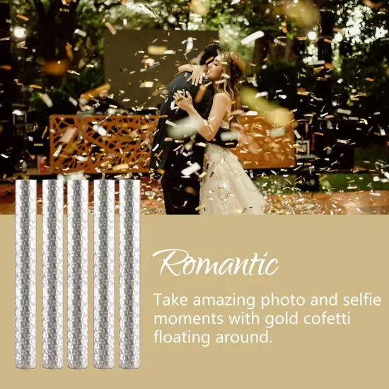 8Pack Gold Metallic Confetti Sticks, Confetti Flick Flutter Shoots Popper for Graduation, Birthday Party, Wedding, Anniversary Parties Supplies, Square, 7.8inch {3}