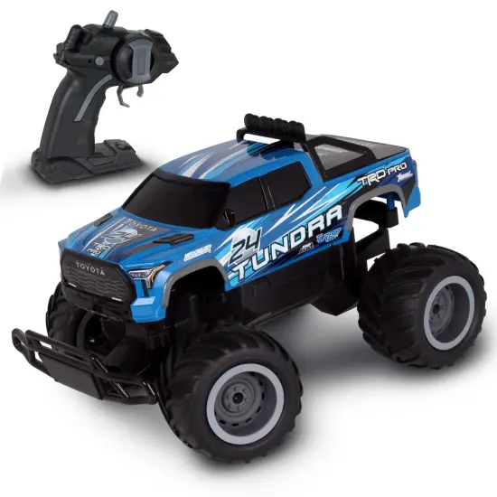 Mean Machines: RTR RC - Toyota Tundra - Blue - 2.4 Ghz High Performance for Donuts & Wheelies, Turbo Boost, Ready-To-Run Radio Controlled Vehicle {1}