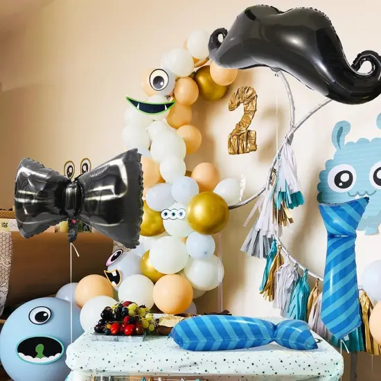 Big Black Bow Tie Balloon Bowtie Balloon , 6 Pack Bow Balloon Bowknot Foil Balloons Mouse Party Decoration {5}