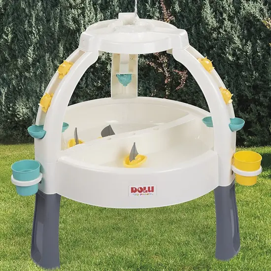Dolu: Fun Fountain Water Table: White, Green, Yellow - Sand & Water Activity Table, Indoor/Outdoor, Durable Plastic, Sensory Toy, Toddler Kids Ages 2+ {5}