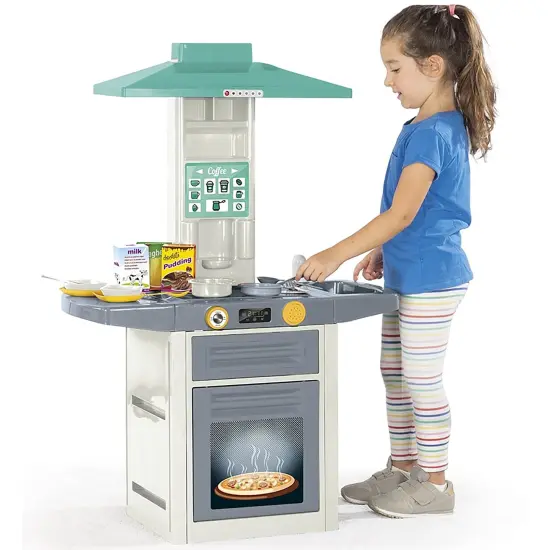 Dolu: Kitchen Set - Green-Yellow-Gray - 20pc Toy Cooking Center, Sound Effects, Stove-Oven Appliance Pretend Play, Dishes & Food Accessories, Kids 3+ {3}