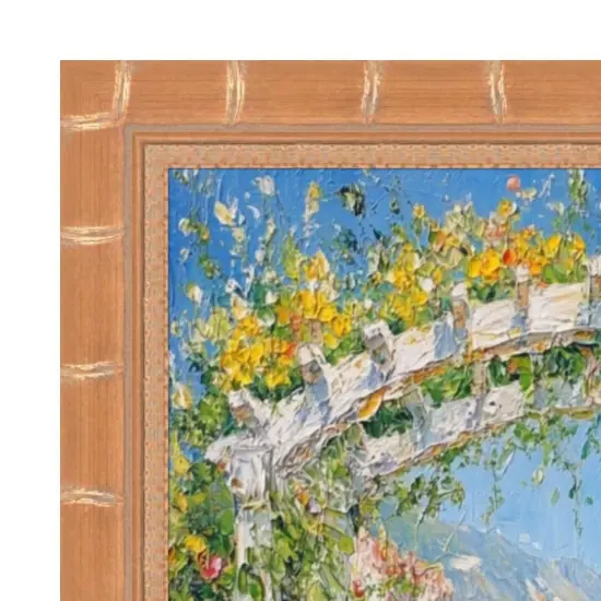 Boho Gold Bamboo Wood Picture Frame 14x17 frame {2}