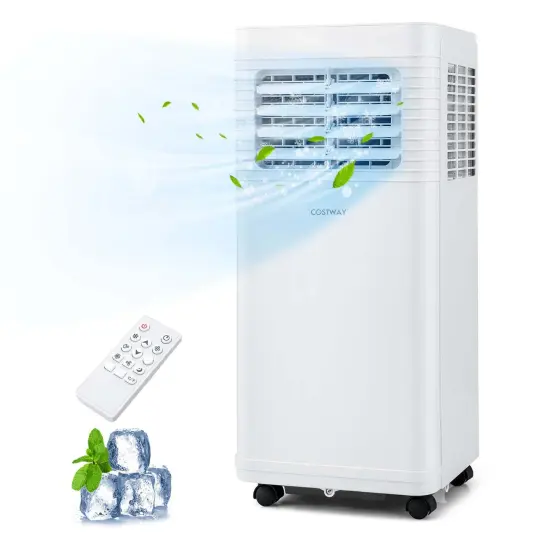 Costway Portable Air Conditioner 8000 BTU 3 in 1 AC Unit with Fan & Dehumidifier Sleep Mode 5100 BTU(8000BTU ASHRAE) {1}
