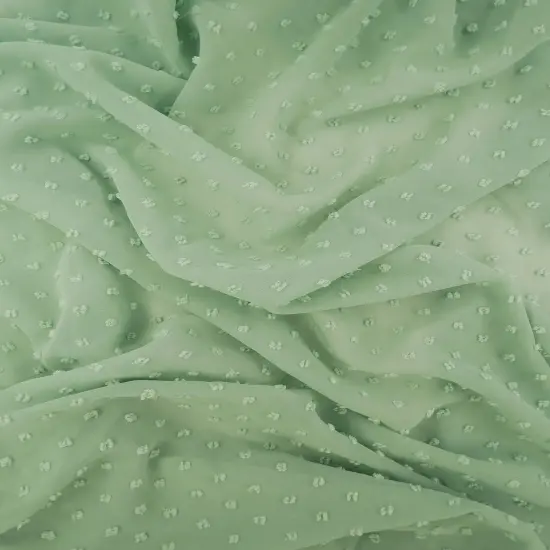 1 Yard Lightweight Swiss Dot Chiffon Fabric Solid Woven Sheer Drapery 57/58" Width WHITE {2}