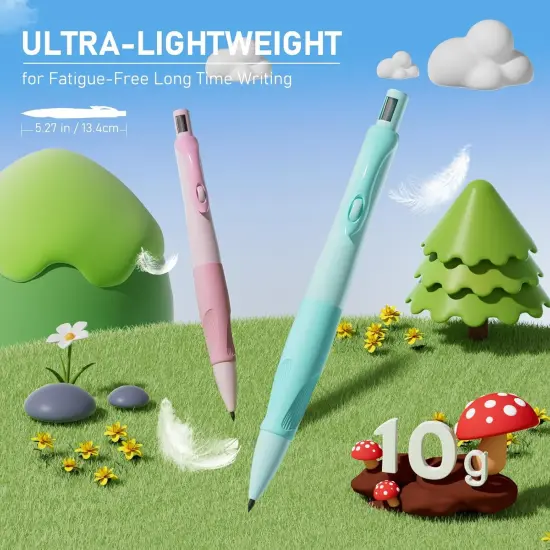 4PCS Thick Barrel Mechanical Pencil with Comfort Grip, 2.0MM Ergonomic Mechanical Pencil with 44PCS Lead Refills, 2PCS Sharpeners/Erasers, Aesthetic School Supplies for Writing Drawing {4}