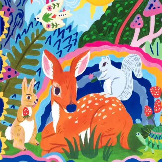 eeBoo: Fawn & Sun Journal - Lock & Keys, 176 Lined Pages, Sketch & Take Notes, 6.25 x 5.5", Animal Themed Diary, Foil-Stamped Hardcover, Kids & Teens {7}