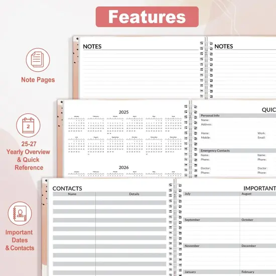 Academic Planner 2025-2026 - 8.5"x11" (Blushing Abstract Breeze) {5}