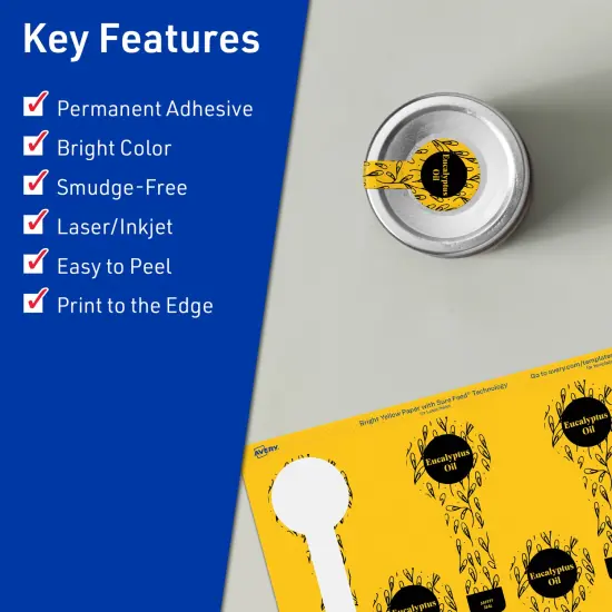 Avery Bright Yellow Paper Labels, 1.5" x 4" Lollipop {2}