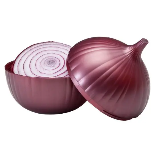 Hutzler Onion Saver Keeper Storage Container - Keeps Fresh Longer - 2 Pack Red Onion Set {6}