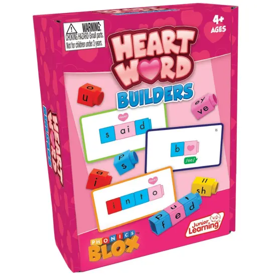 Junior Learning: Phonics Blox: Heart Word Builders - Build Tricky Words With Letter Blocks, Phonetic Cues, Reading Foundation Development, Kids Age 4+ {1}