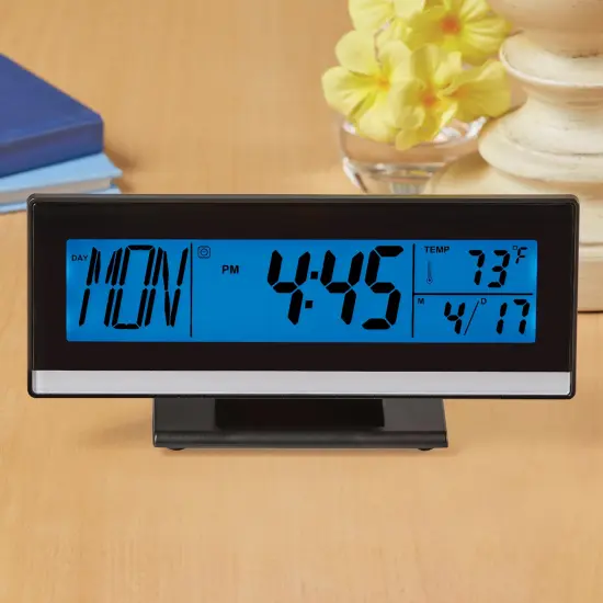 Collections Etc Sleek Light Up LCD Cordless Digital Clock {1}