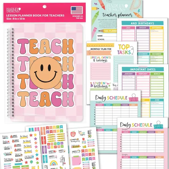 Teacher Planner 2025-2026 with Stickers (Retro Classic) {1}