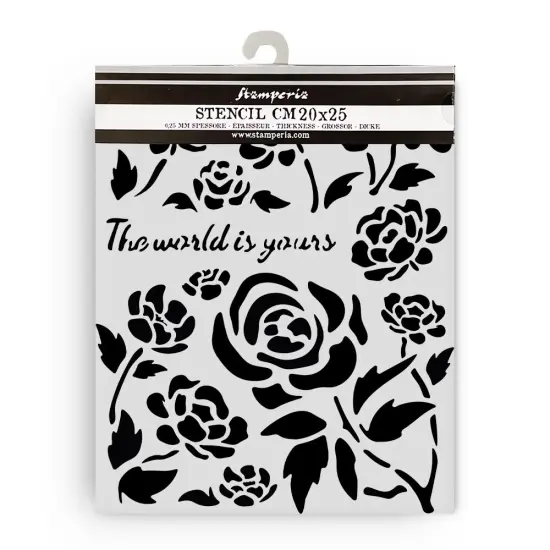 Stamperia Stencil 7.87"X9.84" -Timeless Roses {1}