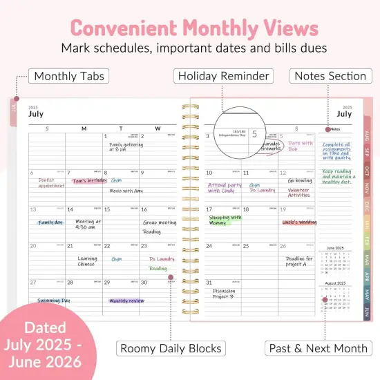 Teacher Planner 2025-2026, Forvencer Academic Planner -Pink {3}