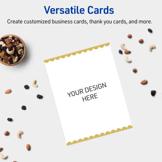 Avery Printable Rectangle Postcards, Gold Edge Dots, 4" x 6", Matte White Rectangle Postcards, Laser/Inkjet, 20ct, Great for Postcards {6}