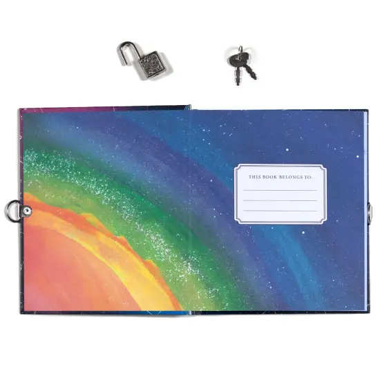 eeBoo: Space Journal - Includes Lock & Keys, 176 Lined Pages, Stetch & Take Notes, 6.25 x 5.5", Foil Cover Solar System-Themed Diary, Kids & Teens {4}
