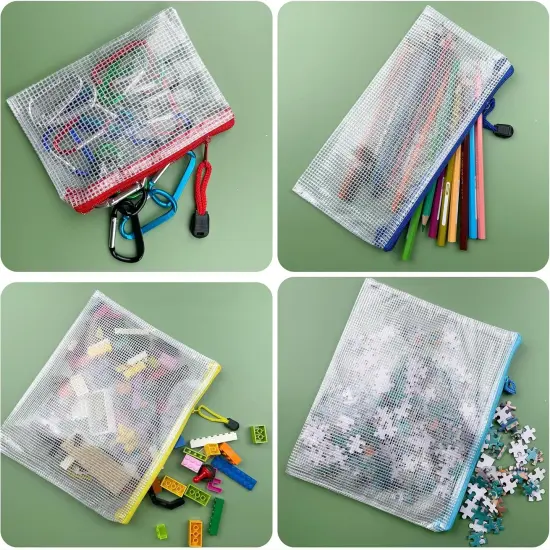 12 Pcs Plastic Small Zipper Pouch Document Folders Bag {3}