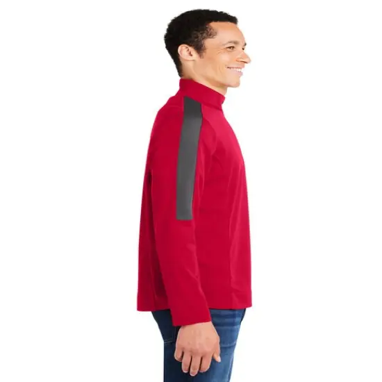 CORE365&reg; Men's Market Snag Protect Mesh Colorblock Quarter Zip TRU ROYAL/ CRBN {4}