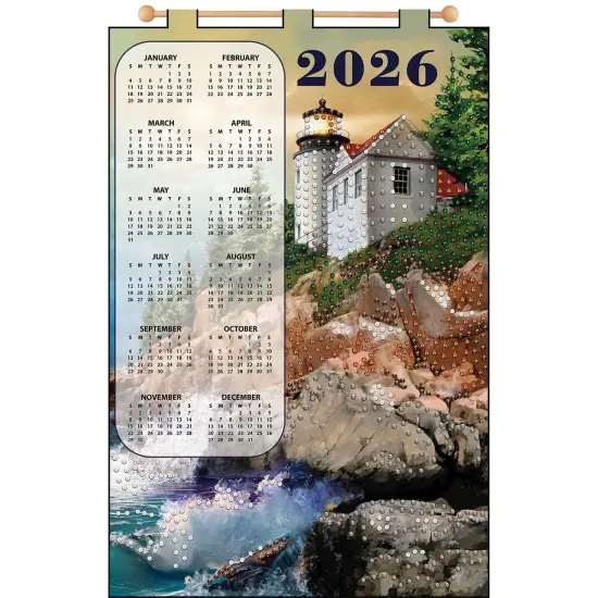 Design WorksWhite Lighthouse Calendar Felt & Sequin Kit Multi {1}